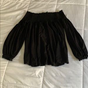 Black Ralph Lauren Off-The-Shoulder Top